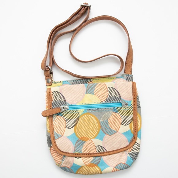 Fossil Crossbody Purse Modern Circles Scribble Colorful Crossbody Bag - Picture 2 of 8